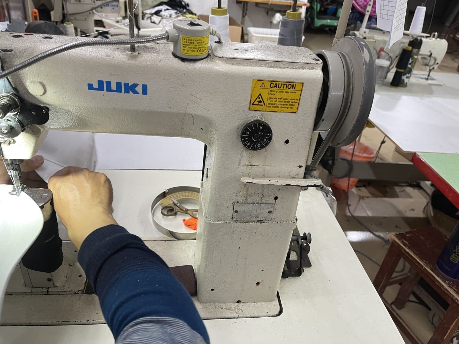 Stitching on the sewing floor